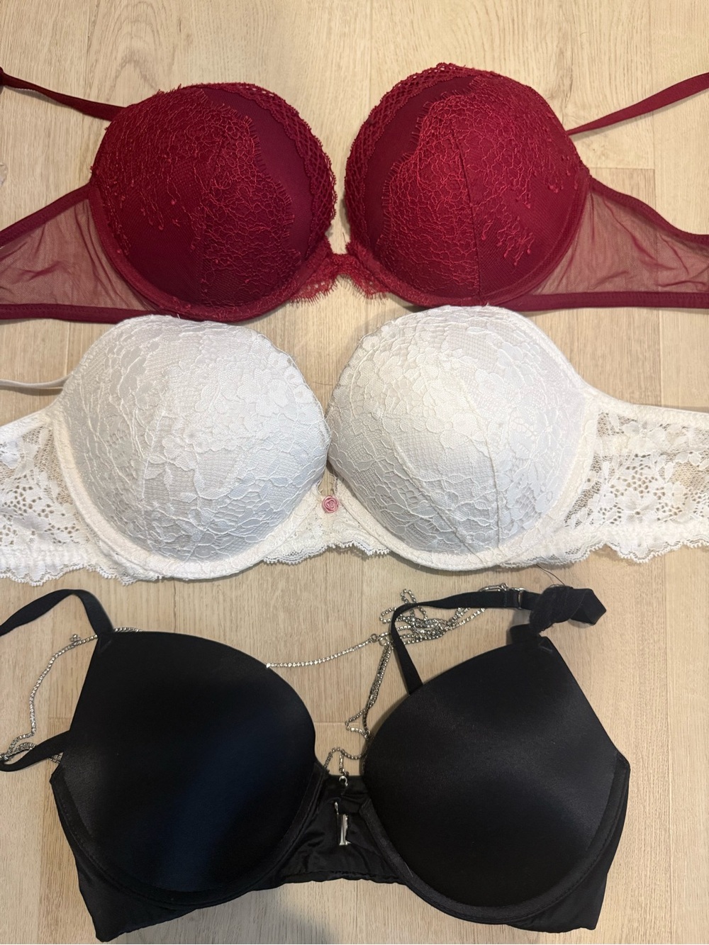 Victoria secret Push-Up Bra bundle — Red, White & Black